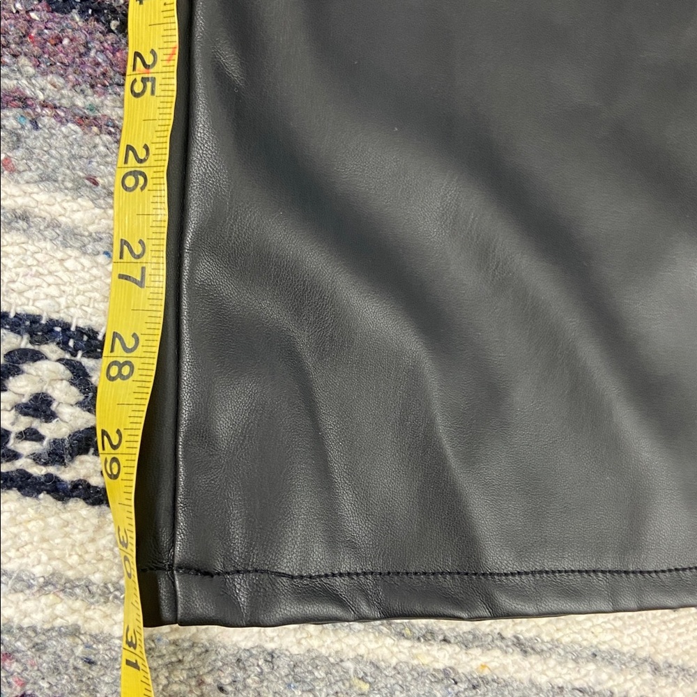 New NWT Mother 30 The Undercover Wax On Off Wide Leg Black Faux-Leather Pants - Picture 4 of 14